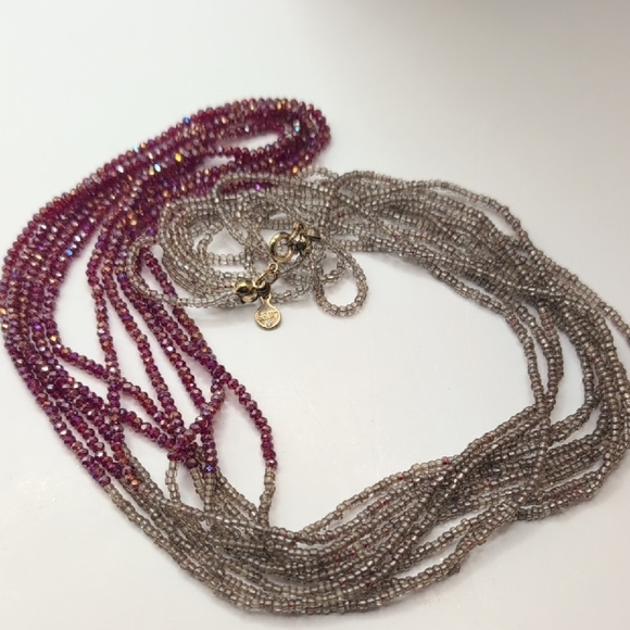 LOFT Pink and Silver Multi-Strand Necklace - Picture 3 of 9